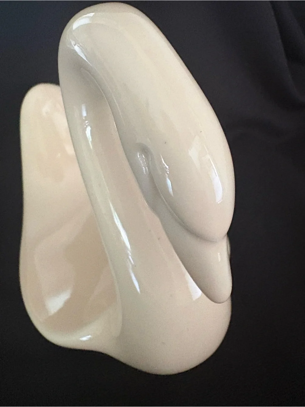 Vintage MCM Ceramic Swan Trinket Dish Cream USA Pottery - Vohann of California
